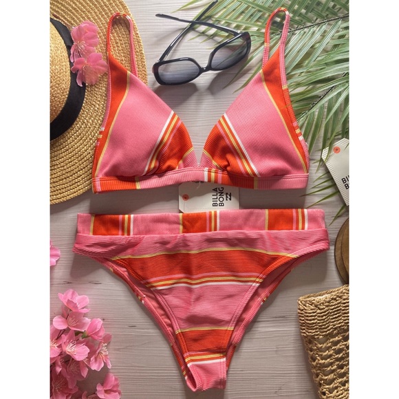 Billabong Striped Tanlines Bikini Set 👙 - Picture 1 of 14